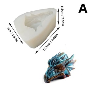 Dragon Shaped Silicone Mold For Candle Diffuser Stone Plaster Clay DIY Home Decor Molds Transparent White - Product Image 5