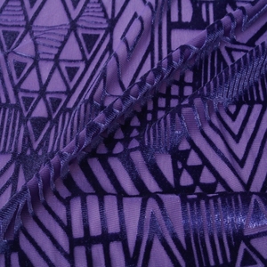 Tela de terciopelo de seda para vestido, tejido de punto de urdimbre, poliéster, nailon, Spandex, patrón geométrico de desgaste - Product Image 2
