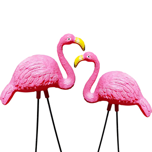 Estatua de Pájaro Rosa Personalizada para Jardín, para <span class=keywords><strong>Caza</strong></span> al Aire Libre Decoración de Jardín Portátil de Plástico con Forma de Flamenco. Patas Metálicas para Soporte. - Product Image 3