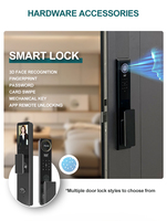 Porte d'entrée principale blindée pivotante en aluminium ZEKIN, fabriquée en Chine, avec serrure intelligente et reconnaissance faciale