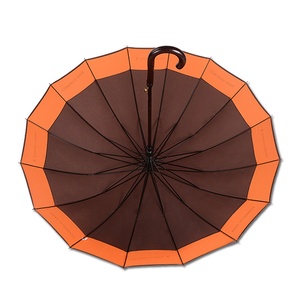 Customized Strong Metal Frame Plastic Handle Pongee Straight <b>Umbrella</b> 16 Ribs Stick <b>Umbrella</b> - Product Image 4