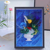 Cadre photo carré pour rose éternelle, nouveau design, pour la maison, le bureau ou la décoration murale de Noël