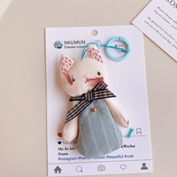 Porte-clés en peluche 3D en forme d'animal mignon, girafe, chaton de dessin animé, durable, écologique, personnalisable, accessoires pour clés de voiture