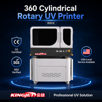 Impresora Rotativa UV Automática Kingjet EPSON I3200 de Alta Resolución, Máquina de Impresión de Botellas Cilíndricas con Barniz en Relieve 3D