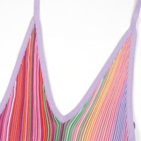 Nouvelle robe en tricot rayée aux couleurs contrastées arc-en-ciel, élégante robe d'été à col halter sans manches, robe de loisirs pour les vacances, robes pour femmes