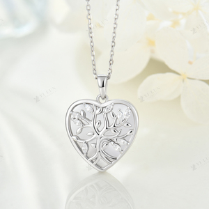 Кулон с кулоном «Древо жизни» из родия кубического циркония, памятный 925 из стерлингового серебра, кулон в форме сердца, ювелирные изделия - Product Image 3