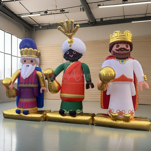 Décorations de vacances gonflables pour l'extérieur et l'intérieur, modèle Roi de l'Épiphanie, 3 <span class=keywords><strong>rois</strong></span>, base, thème, souffleur d'air, ballons, promotions - Product Image 6
