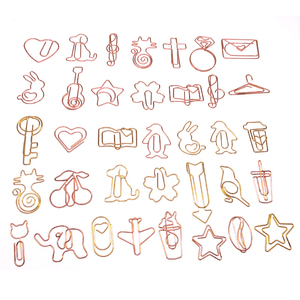 <strong>Cute</strong> Kawaii Customized OEM Shaped Rose Gold Paper Clips Holder Memo Paperclip <strong>Bookmark</strong> - Product Image 1