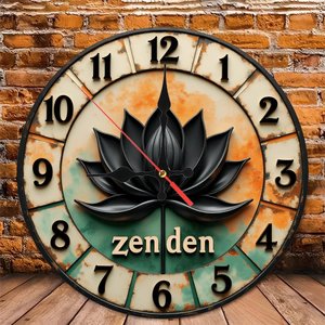 Round Wooden Wall <b>Clock</b> 25cm Silent Non Ticking Home Indoor Decor <b>Clock</b> - Product Image 5