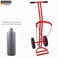 Chariot robuste pour 1 bouteille de gaz avec doubles chaînes de sécurité réglables, compatible avec les bouteilles N/W, capacité 105 kg