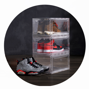 2021 new product Hot sale shoe containers plastic stackable shoe box transparent clear sneaker box