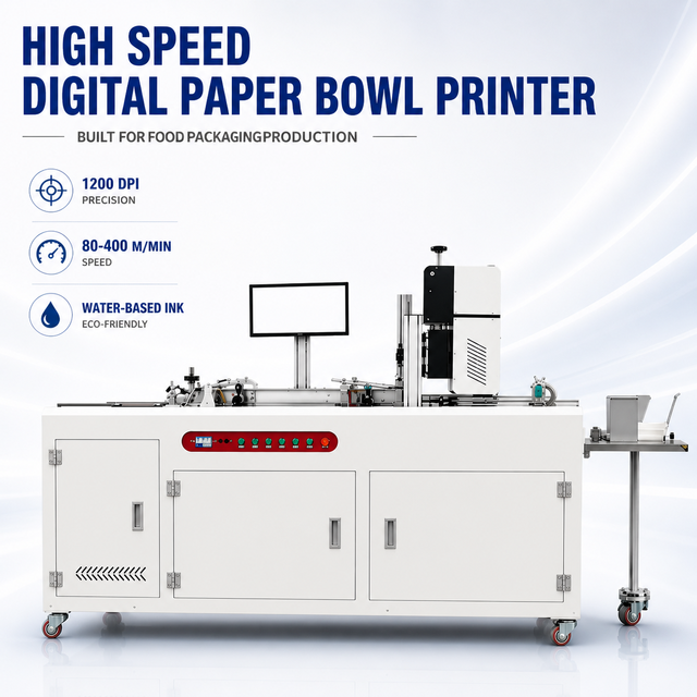 New Continuous Paper Bowl UV Inkjet Printer 1200 DPI High Speed Roll Label Film Sticker Carton Industrial Automatic Ethernet