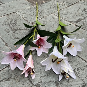 Fleur artificielle en gros, lys soleil à 3 têtes, blanc doux, pour la décoration intérieure et les mariages, idéale pour les décorations de Pâques - Product Image 4