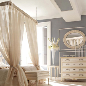 High End French Provincial Bedroom Furniture Beige <b>Bed</b> <b>Frame</b> Rectangle Princess <b>Bed</b> With Curve <b>Bed</b> Head UP-004 French Provincial - Product Image 5