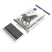 Keep Smiling Art Supplies, ensemble de 12 crayons à fusain, dessin professionnel pour artistes