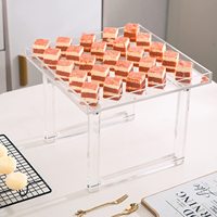 Présentoir debout de rehausseur de buffet d'acrylique clair moderne pour la pâtisserie de cupcakes de dessert appropriée au mariage/fête d'anniversaire