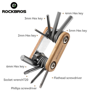 <span class=keywords><strong>ROCKBROS</strong></span> 8合1自行车多功能工具包多工具轮胎修理工具套装便携式多类型通用自行车工具套装 - Product Image 2