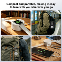 Power Bank Nirkabel Magnetik Portabel 1500mAh untuk Apple Watch Ultra 9 8 7 SE Kotak Penyimpanan Pengisi Daya Perjalanan