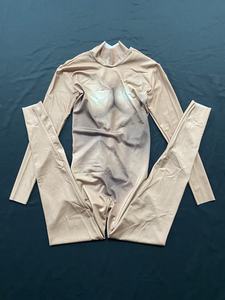 Justaucorps de danse sexy, couleur nue, cosplay, costume de scène, combinaison stretch et maigre à manches longues, combinaison une pièce pour femmes - Product Image 4