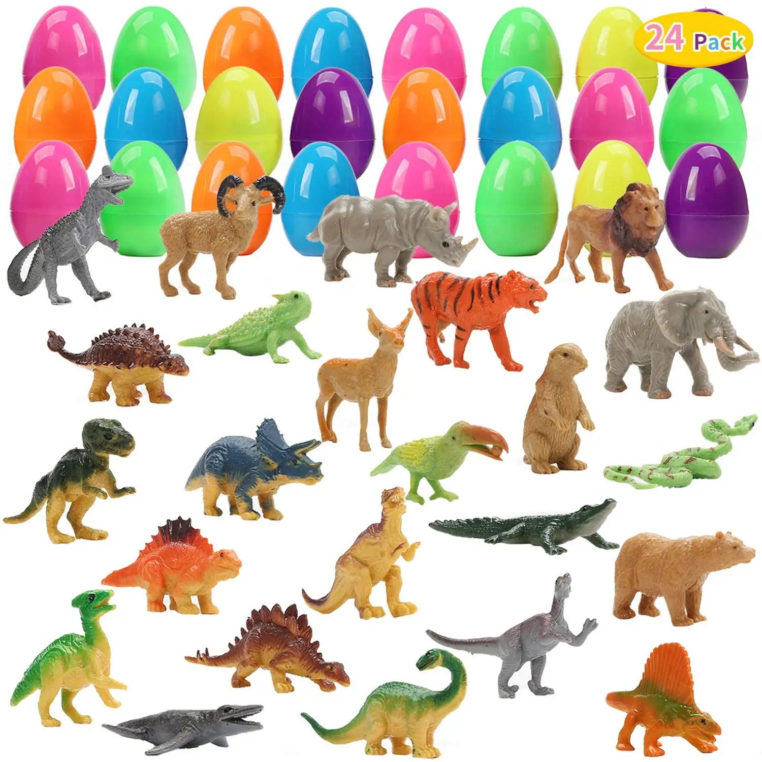 Mainan Kejutan Telur Paskah Plastik Aneka Warna Cerah Cangkang Kosong, Kerajinan Keranjang Stuffers untuk Permainan Pesta Berburu