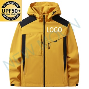 Customizable logo Autumn Stitching Hood Zip up <b>Lightweight</b> Windproof Men's Sports <b>Running</b> <b>Jacket</b> UPF50+ - Product Image 3