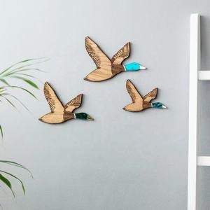Canards volants des années 1950 Art mural en <span class=keywords><strong>bois</strong></span> nostalgique Cadeau de pays unique 3 tailles Décor de canard en <span class=keywords><strong>bois</strong></span> Canards volants Plaques murales suspendues - Product Image 3