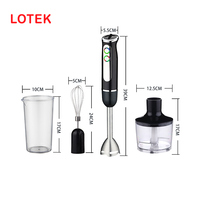 Mixeur à main multifonctionnel portable avec commande par bouton-poussoir et 8 vitesses pour usage domestique