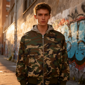 Jaqueta Personalizada de Alta Qualidade Casual para Caça Inverno Softshell Camuflada à Prova de Vento com Capuz e Zíper para Homens - Product Image 2