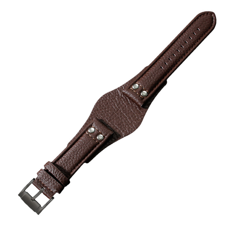 Boucle Litchi marron-noir-K8