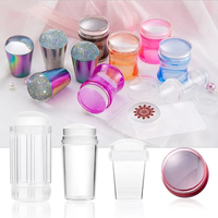 Kit de tamponnage pour ongles French Manicure : Outil de transfert et tampon en silicone transparent pour des lignes parfaites, pour nail art DIY