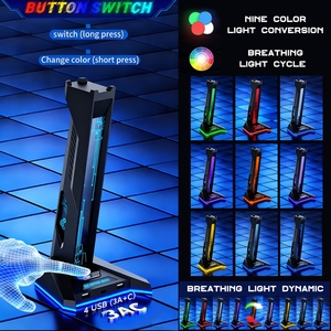 KOTION EACH RGB Sports <strong>Headset</strong> <strong>Stand</strong> Bracket USB <strong>Gaming</strong> Display <strong>Stand</strong> Color-Changing Plastic <strong>Headset</strong> Bracket - Product Image 6