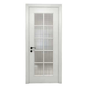 Porte française GA-09G avec cadre blanc de qualité supérieure et élégant panneau en verre - Product Image 4