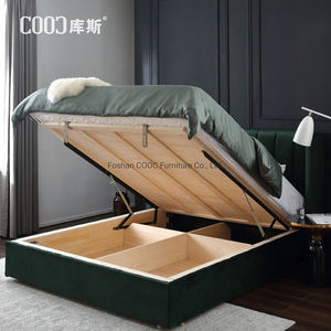 Muebles de dormitorio de tela Europea R07, cama francesa Simple tapizada, almacenamiento de terciopelo, cama doble Queen <span class=keywords><strong>king</strong></span> - Product Image 2