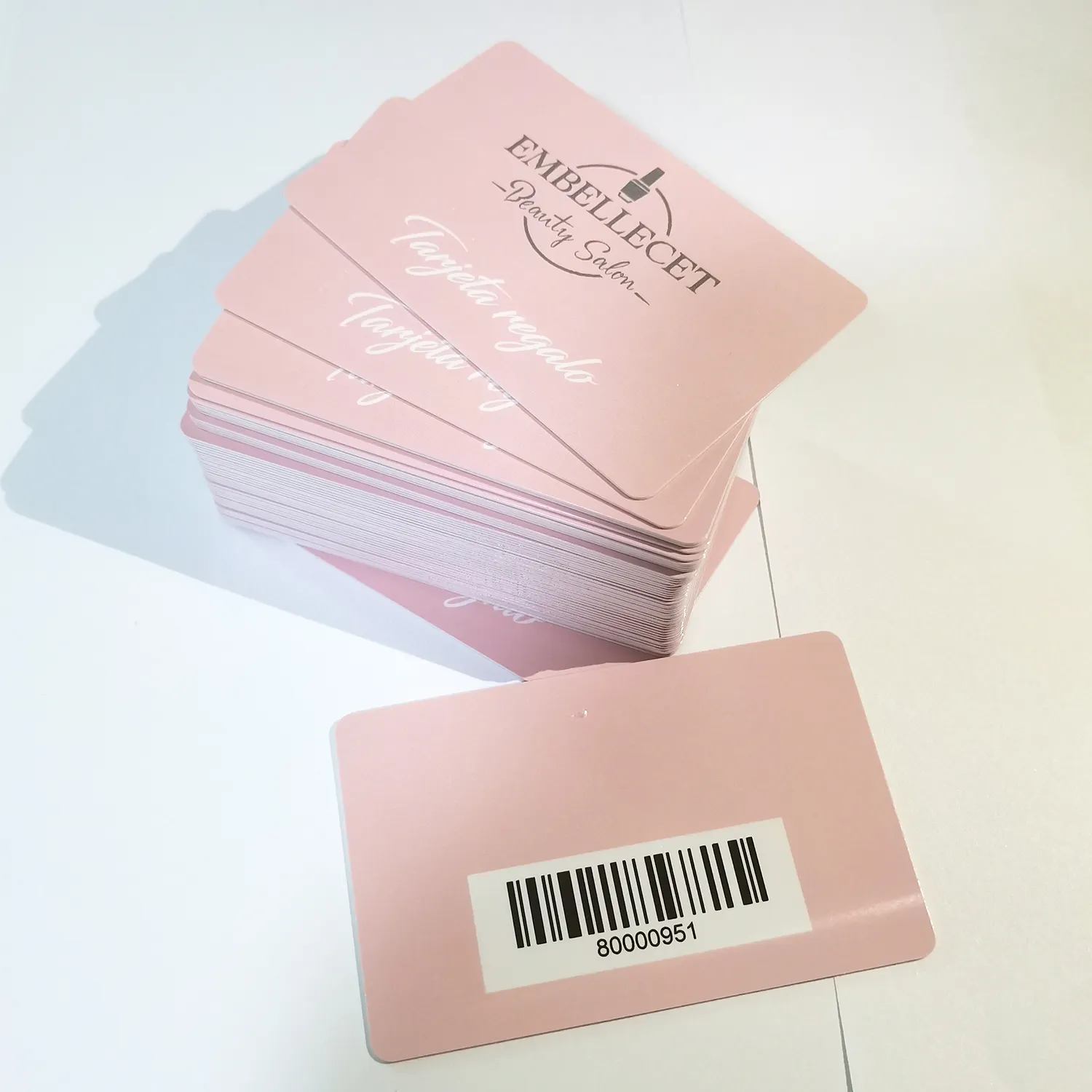 Customized Printed Plastic Beauty Salon Gift Card With Barcode and card holder