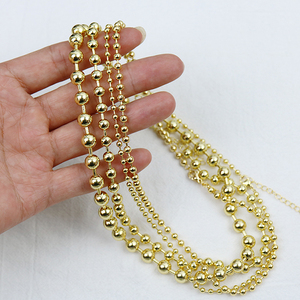 Multi tamanhos gold ball <span class=keywords><strong>necklace</strong></span> frisado strand Golden beads chocker mulheres homens jóias gold ball <span class=keywords><strong>necklace</strong></span> - Product Image 5