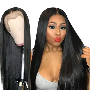 100 Unprocessed Straight Hair Mink Brazilian Full Lace Wig Free Sample Cuticle Aligned Virgin Brazilian Human Hair Full Lace Wig