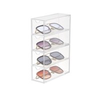 Boîte de rangement pour lunettes de soleil en acrylique transparent, présentoir à lunettes pliable multicouche, étui de rangement pour lunettes de bureau