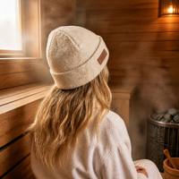 Chapeau de sauna classique en laine, pliable, en feutre, taille universelle, protection de la tête pour l'expérience sauna, ensemble cadeau, fournitures