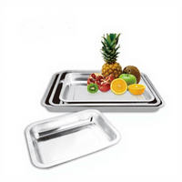 Plateaux carrés modernes minimalistes en acier inoxydable, profonds ou peu profonds, perforés, épaissis, pour la cuisson à la vapeur, le riz, le barbecue, le poisson, à fond plat