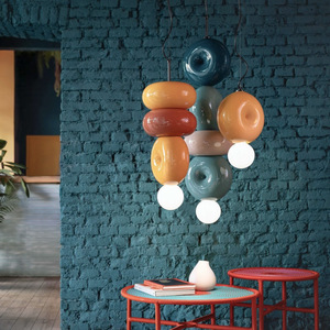 Contemporary Ceramic Multicolored Pendant Lamp With Novelty Shade <b>LED</b> Wall <b>Light</b> <b>For</b> Living <b>Room</b> - Product Image 6