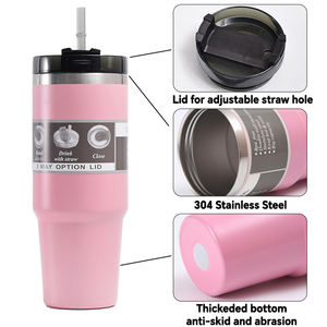 Gobelets de voyage personnalisés écologiques à sublimation 20oz 30oz Tasse à café avec couvercle et paille - Product Image 2