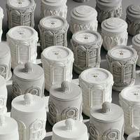 Bougies parfumées créatives faites à la main en plâtre en relief, bougies en cire de soja, cadeaux de luxe pour fêtes et mariages, décorations d'intérieur, bougies aromatiques
