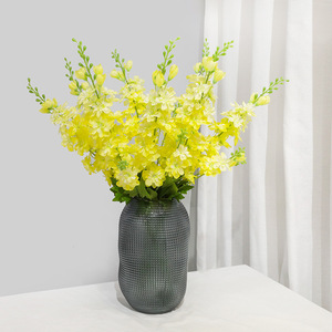 Flores Artificiales de Delphinium, Arreglo de Flores de Seda Púrpura en Jarrón para Decoración de Bodas y Hogar - Product Image 3