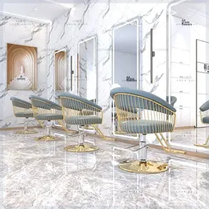 Chaise de <span class=keywords><strong>salon</strong></span> de coiffure pour célébrités d'Internet, très vendue, en métal, inclinable, mobilier commercial pour la coupe de cheveux - Product Image 3