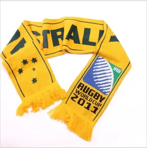 Broderie 3D personnalisée, impression de votre Design, foulards en acrylique tricotés en Jacquard pour Club de Football