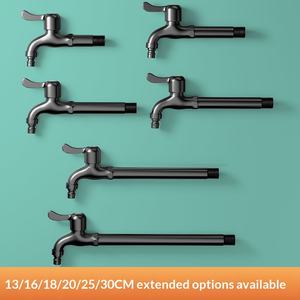 <span class=keywords><strong>Robinet</strong></span> de jardin allongé en acier inoxydable SUS304 noir mat, à ouverture rapide, pour extérieur, mural, à col long, pour buanderie - Product Image 4