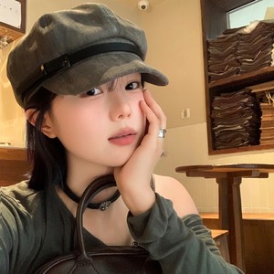 Béret d'hiver rétro japonais en daim PU avec boucle de ceinture <span class=keywords><strong>pour</strong></span> femme, artistique, tendance, respirant, taille ajustable, affine le visage - Product Image 3
