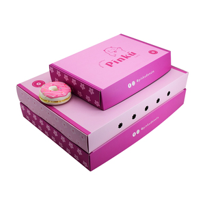 Custom Printing Fancy Pink Cute Bakery Take Away Party Dessert Mochi Donut Paper Box