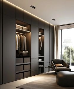 Armario Moderno de Lujo a la Venta, Armario de Madera MDF Personalizado, Armario de Dormitorio con Acabado Blanco Brillante, Muebles de Dormitorio, Armario con Luces LED - Product Image 4