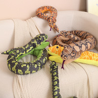 CHIQUE Simulé drôle python marionnette peluche python doré oreiller effrayant drôle farce gants